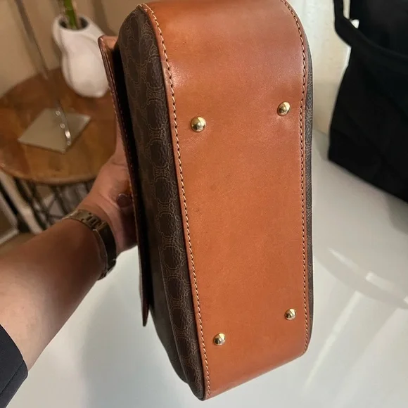 CELINE BROWN MACADAM PVC LEATHER HANDBAG - Picture 7 of 16